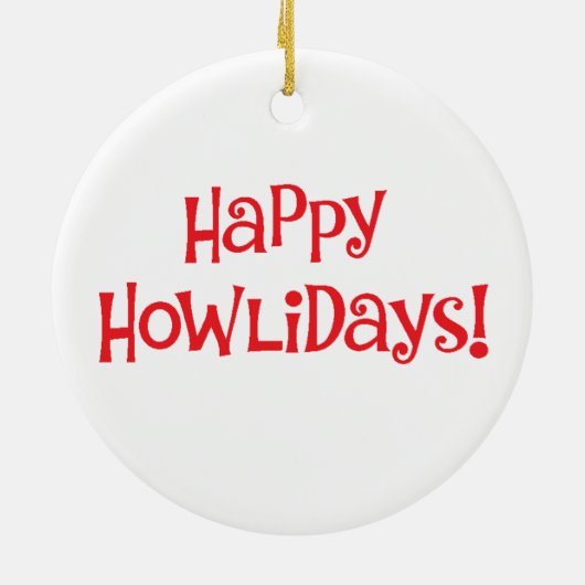 Happy Howlidays Samoyed Keramisch Ornament (Achterkant)