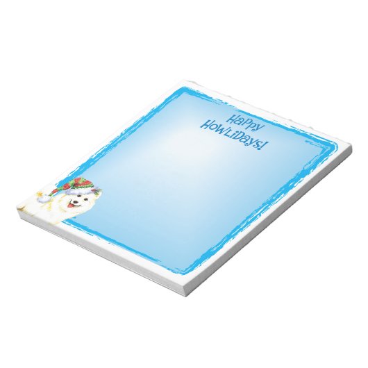 Happy Howlidays Samoyed Notitieblok (Linkerzijde)