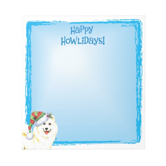 Happy Howlidays Samoyed Notitieblok (Voorkant)