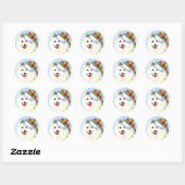 Happy Howlidays Samoyed Ronde Sticker (Vel)