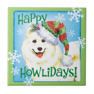 Happy Howlidays Samoyed Tegeltje
