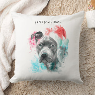 Happy Howlidays Santa Dog Xmas Kussen
