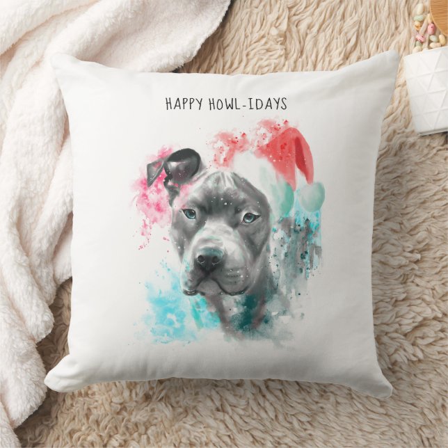 Happy Howlidays Santa Dog Xmas Kussen (Deken)