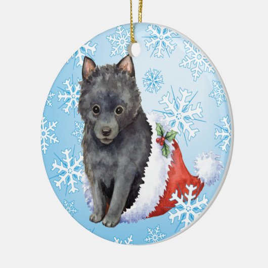 Happy Howlidays Schipperke Keramisch Ornament (Links)
