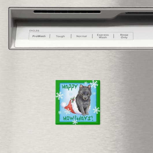 Happy Howlidays Schipperke Magneet (Insitu (Vaatwasser))