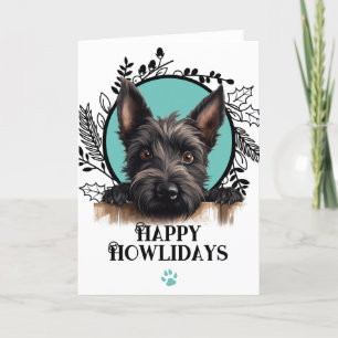 Happy Howlidays Scottish Terrier Dog Kerstmis Feestdagen Kaart