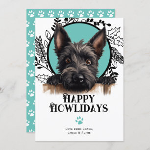 Happy Howlidays Scottish Terrier Dog Kerstmis Feestdagenkaart