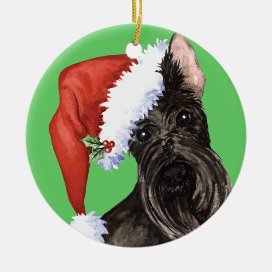 Happy Howlidays Scottish Terrier Keramisch Ornament (Voorkant)