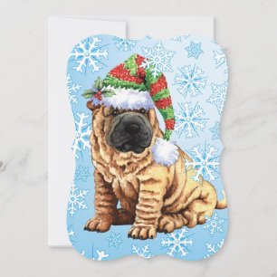 Happy Howlidays Shar-Pei Feestdagenkaart