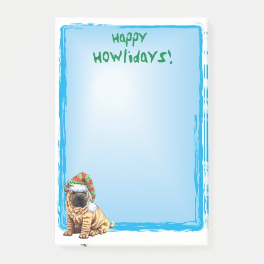 Happy Howlidays Shar-Pei Post-it® Notes (Voorkant)