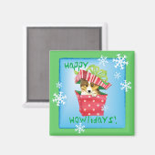 Happy Howlidays Sheltie Magneet (Voorkant / Achterkant)