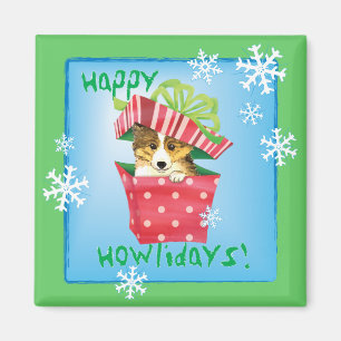Happy Howlidays Sheltie Magneet