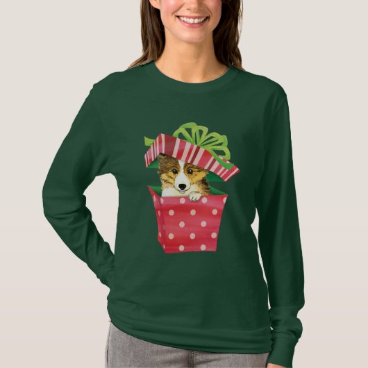 Happy Howlidays Sheltie T-shirt (Voorkant)