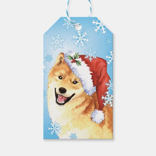 Happy Howlidays Shiba Inu Cadeaulabel (Voorkant)