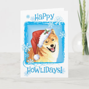 Happy Howlidays Shiba Inu Feestdagen Kaart