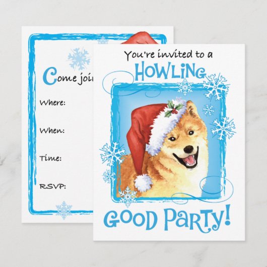 Happy Howlidays Shiba Inu Kaart (Voorkant / Achterkant)