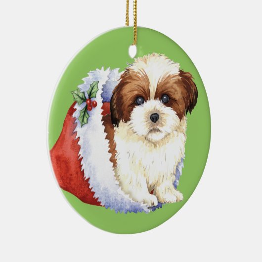 Happy Howlidays Shih Tzu Keramisch Ornament (Rechts)