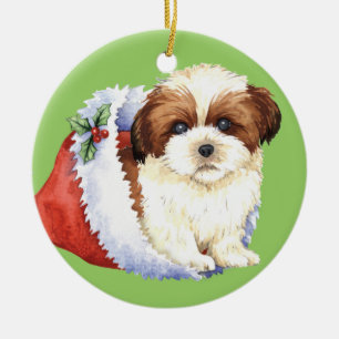 Happy Howlidays Shih Tzu Keramisch Ornament
