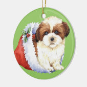 Happy Howlidays Shih Tzu Keramisch Ornament (Links)
