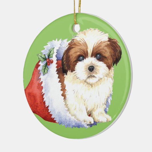Happy Howlidays Shih Tzu Keramisch Ornament (Links)