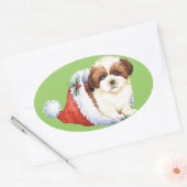 Happy Howlidays Shih Tzu Ovale Sticker (Envelop)