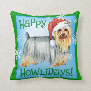 Happy Howlidays Silky Terrier Kussen