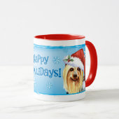 Happy Howlidays Silky Terrier Mok (Voorkant rechts)
