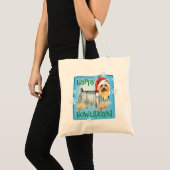 Happy Howlidays Silky Terrier Tote Bag (Voorkant (product))