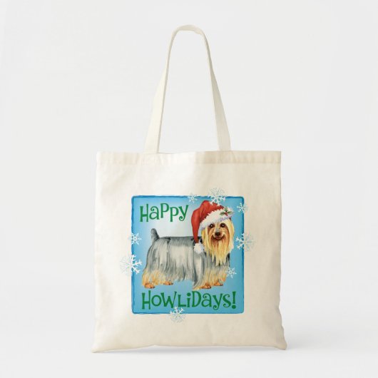 Happy Howlidays Silky Terrier Tote Bag (Voorkant)