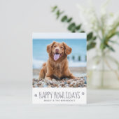 Happy Howlidays Simple Cute Pet Dog Photo Feestdagenkaart (Staand voorkant)