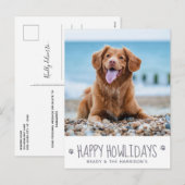 Happy Howlidays Simple Cute Pet Dog Photo Feestdagenkaart (Voorkant / Achterkant)