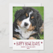 Happy Howlidays Simple Cute Pet Dog Photo Feestdagenkaart (Voorkant)