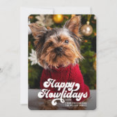 Happy Howlidays Simple Fun Modern Photo Dog Feestdagenkaart (Voorkant)