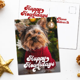 Happy Howlidays Simple Fun Modern Photo Holiday Briefkaart