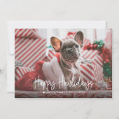 Happy Howlidays Single Photo Pet Kerstmis Feestdagenkaart (Voorkant)