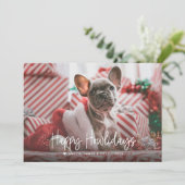Happy Howlidays Single Photo Pet Kerstmis Feestdagenkaart (Staand voorkant)