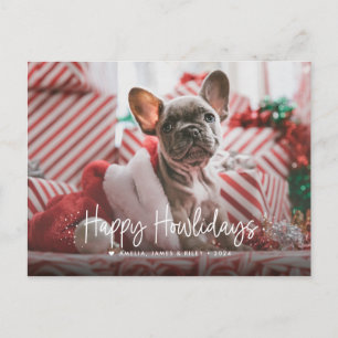 Happy Howlidays Single Photo Pet Kerstmis Feestdagenkaart