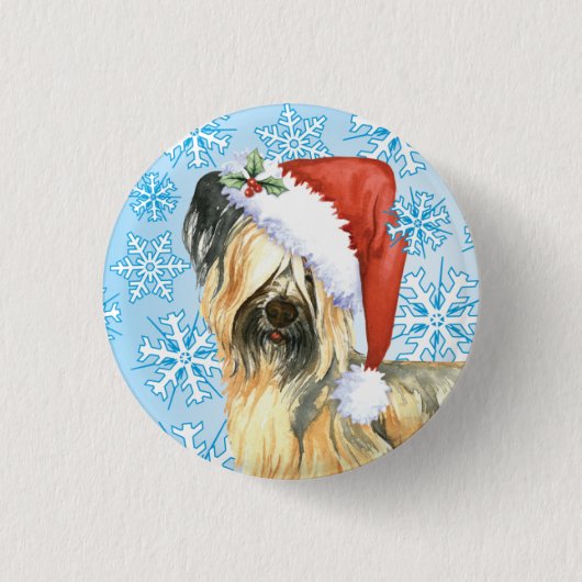 Happy Howlidays Skye Terrier Ronde Button 3,2 Cm (Voorkant)