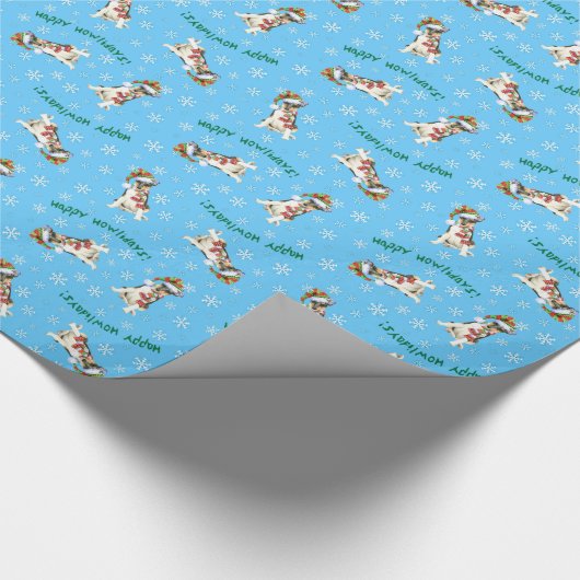 Happy Howlidays Smooth Collie Cadeaupapier (Hoek)