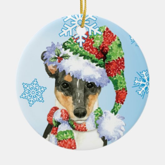 Happy Howlidays Smooth Collie Keramisch Ornament (Voorkant)