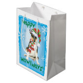 Happy Howlidays Smooth Collie Medium Cadeauzakje (Voorkant Gekanteld)