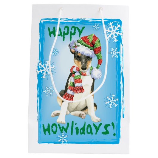 Happy Howlidays Smooth Collie Medium Cadeauzakje (Achterkant)