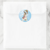 Happy Howlidays Smooth Collie Ronde Sticker (Tas)