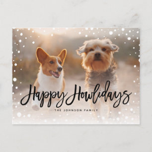 Happy Howlidays Snow   Foto Pet Dog Feestdagenkaart
