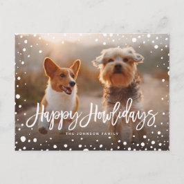 Happy Howlidays Snow | Foto Pet Dog Feestdagenkaart