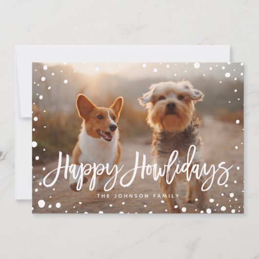 Happy Howlidays Snow | kerstfoto eten Feestdagenkaart (Voorkant)