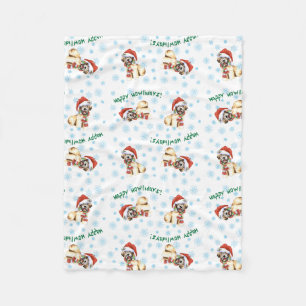 Happy Howlidays Soft Coated Wheaten Terrier Fleece Deken
