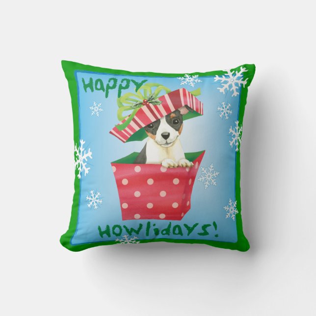 Happy Howlidays Speelgoed Fox Terrier Kussen (Voorkant)