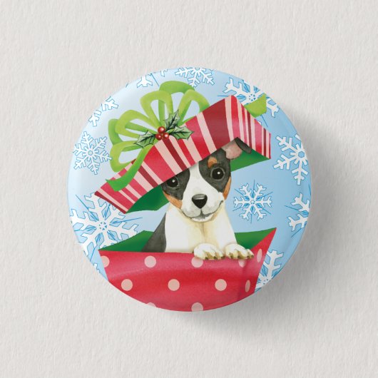 Happy Howlidays Speelgoed Fox Terrier Ronde Button 3,2 Cm (Voorkant)