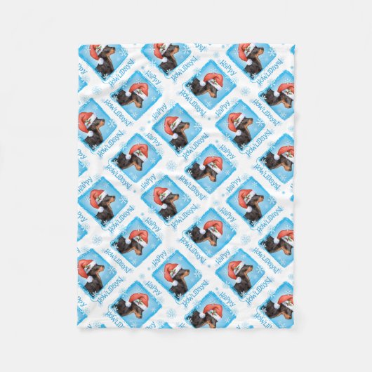 Happy Howlidays Speelgoed Manchester Terrier Fleece Deken (Voorkant)